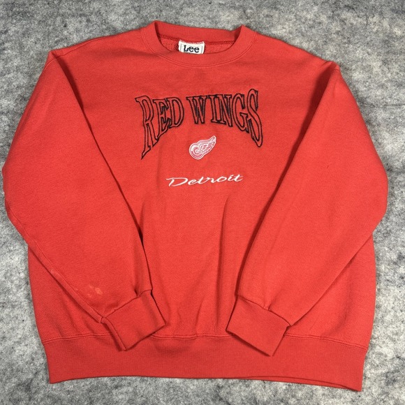 Vintage Other - Vintage Detroit Red Wings Lee Sports Large Red Sweatshirt Crewneck Embroidered